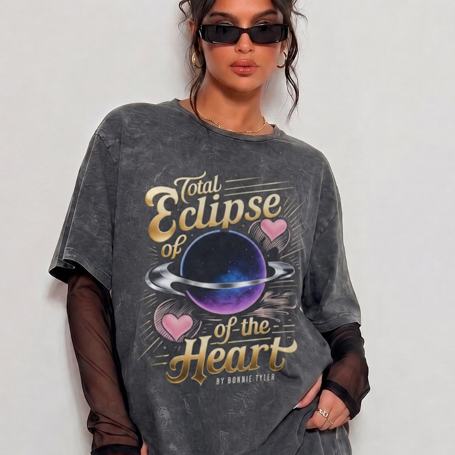 Camiseta Basica Estonada Vintage Retro Bonnie Tyler Sucesso Total Eclipse of the Heart  Nostalgia