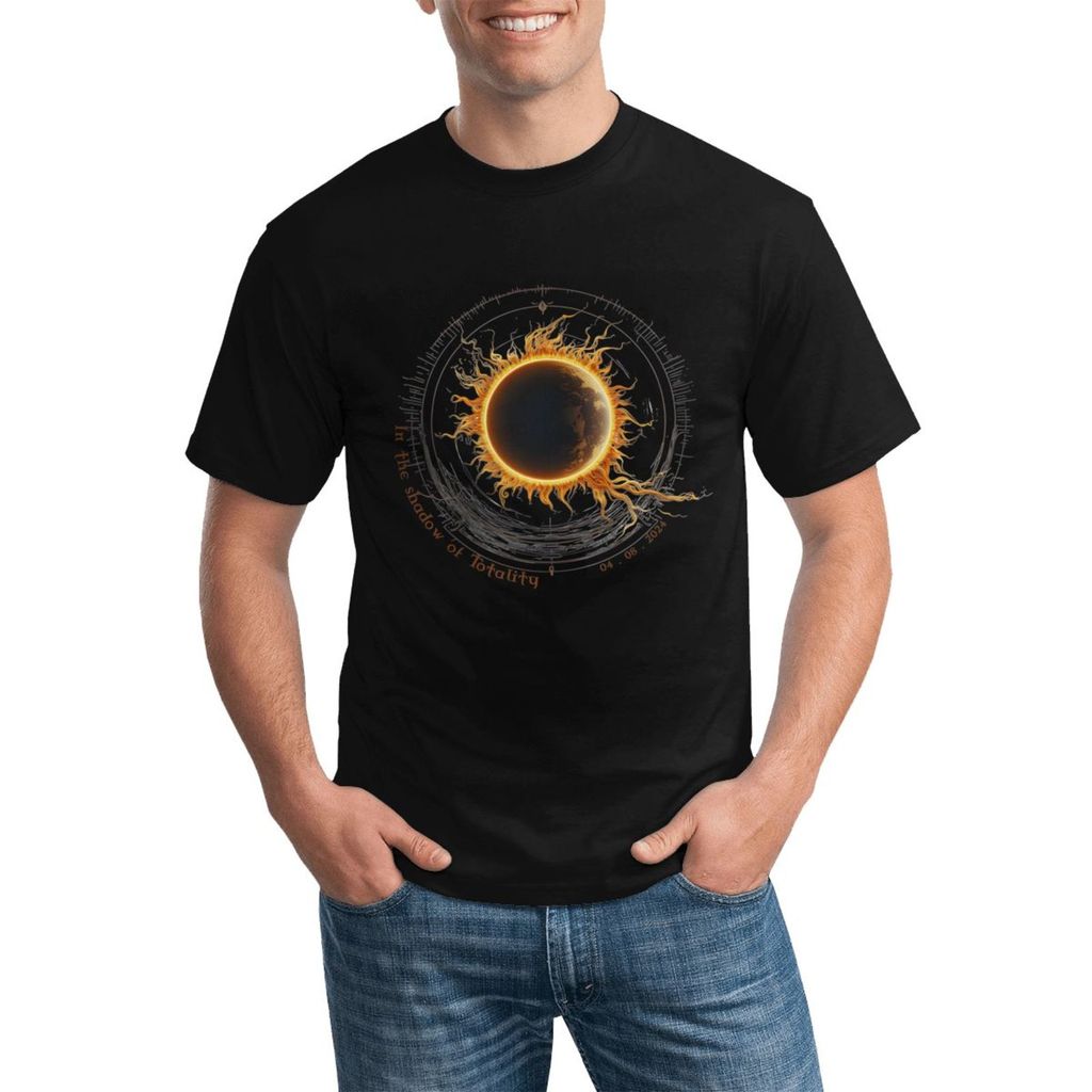 Total Solar Eclipse Assistindo Sombra De Totalidade Elegante Camiseta Personalizada Com Gola Redonda Feita De Todos Os A