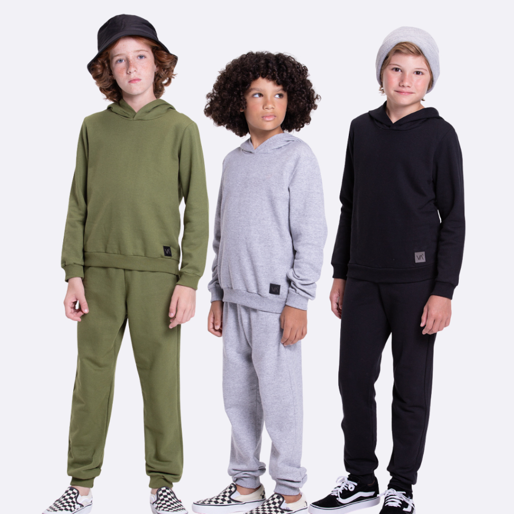 Conjunto Moletom Infantil com Capuz Menino