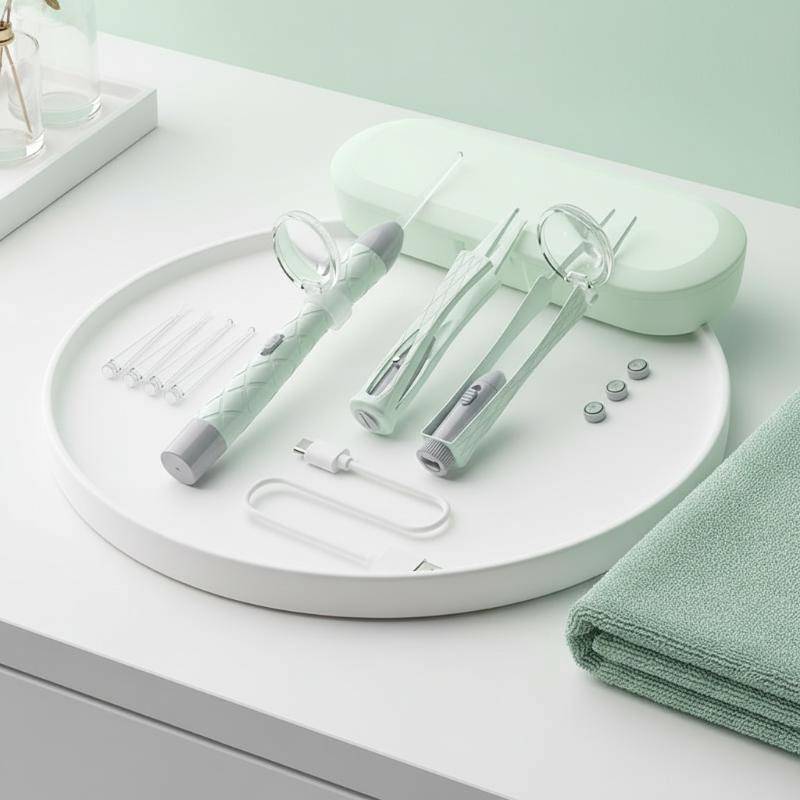 BSBL Kit De Limpeza Para Remoção De Cera De Ouvido , Lupa Com Luz LED , Pontas De Silicone Macio Não Tóxicas , Seguras T
