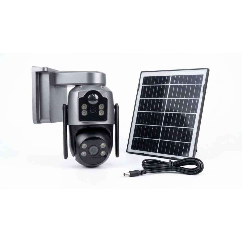 Câmera Segurança Solar 4G Yoosee Lente Dupla PTZ 1080p Bateria 10000mAh Wi-Fi