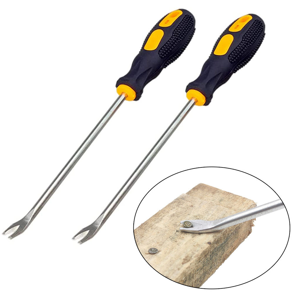 [SIP-KNWH-BR]Versatile Nail Puller Pry Tool U V Type Screwdriver 260mm for Tack Removal-New In 11-