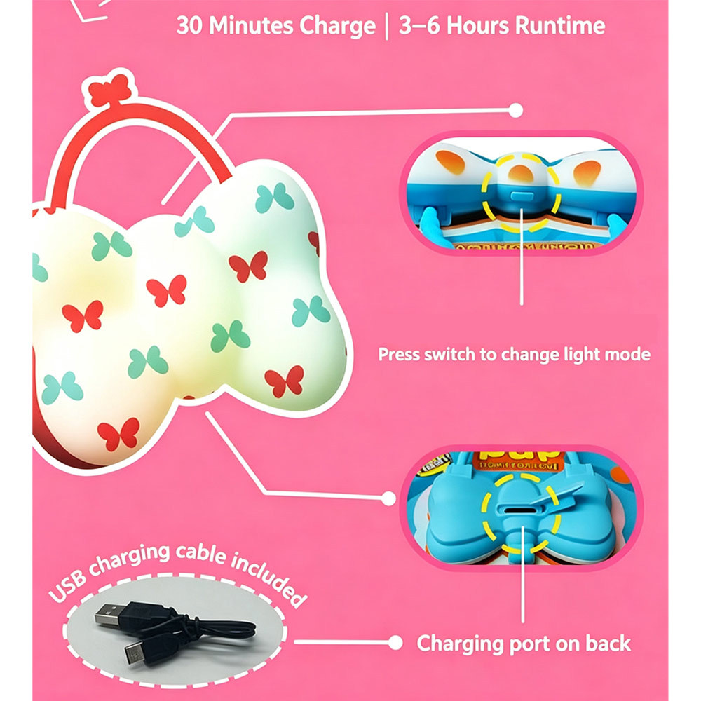 Anti-lost pet pendant bow led dog neck light Luminous Dog Cat Collar Glowing Pendant Supplies