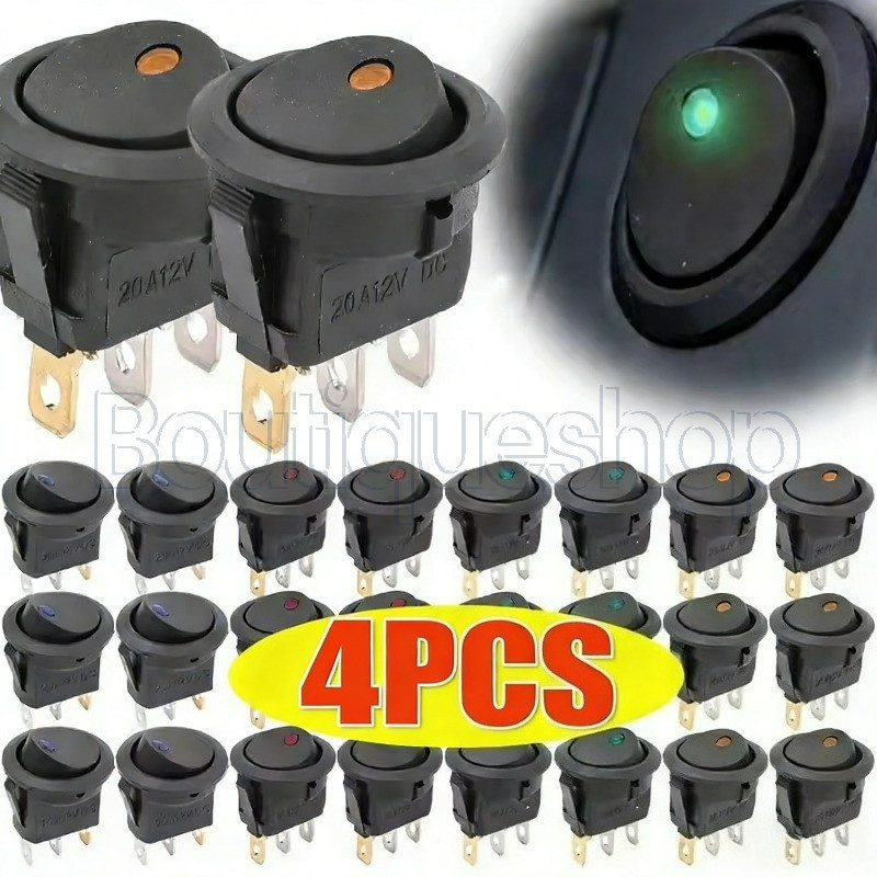 Interruptor De Alternância LED-3 Pinos ON OFF Cat Eye Light Lamp Botão De Controle SPST-Controlador De Carro-Barco 12V C