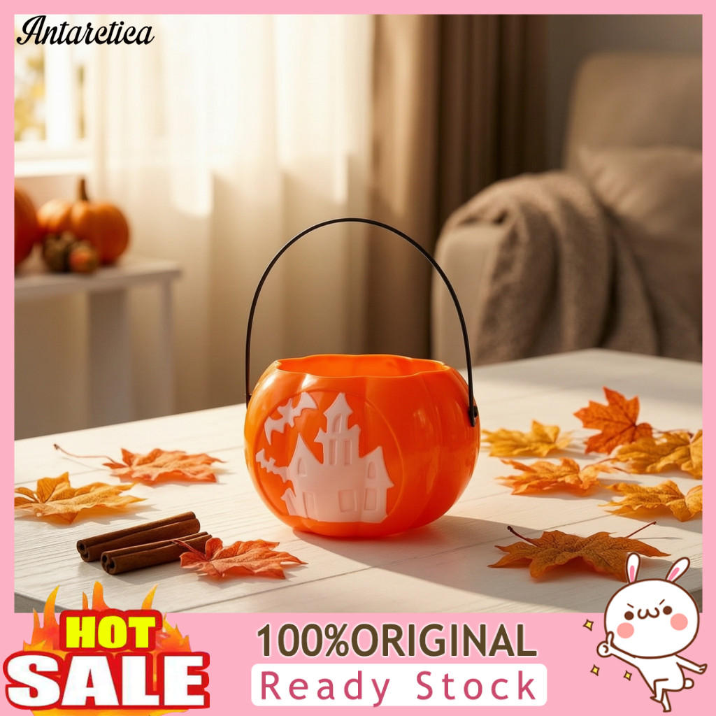 Light-up Candy Basket Pumpkin Bucket Halloween Led Trick or Treat with Black Cat Castle Skull Container – Glowing Part