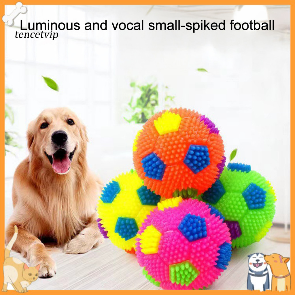 Vip Puppy Teething Ball Cães Molaring Led Light-up Football Dog Toy-Durável Resistente À Mordida Squeaky Spiky Para Pequ