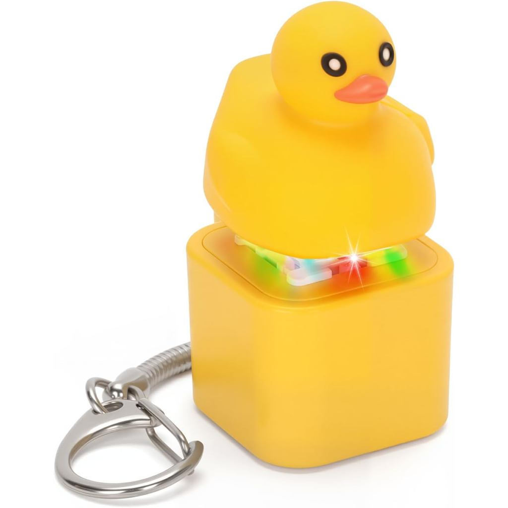 Som Recarregável LED Light Fidget Chaveiro Quacking Duck Croking Frog Meowing Cat Clicker Toy Para Autismo Alívio Do Est