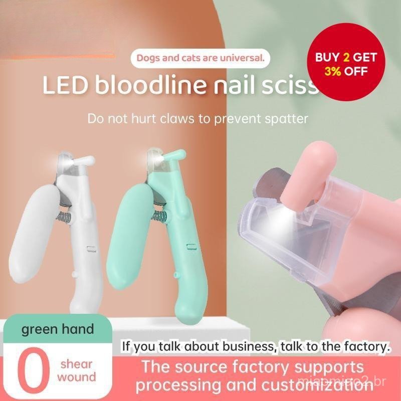 Pet Nail Clipper with LED Light - Dog & Cat Cutter Kit, Cute Pink, Safe Grooming Tool to Prevent Over-Clipping 2025