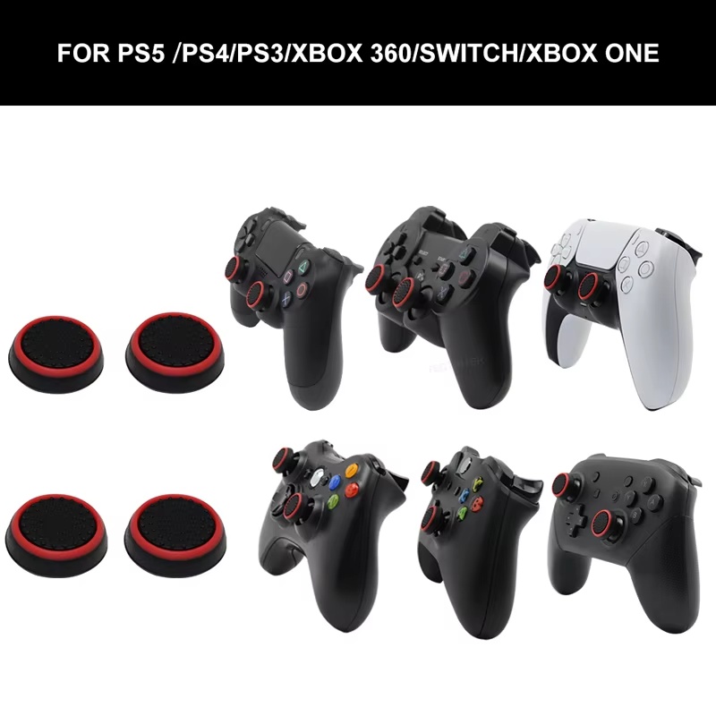Novos 4Pcs Caps de Esqueleto para Thumbstick para Xbox One/PS5/PS3/PS4/Switch Pro Controller em Silicone.