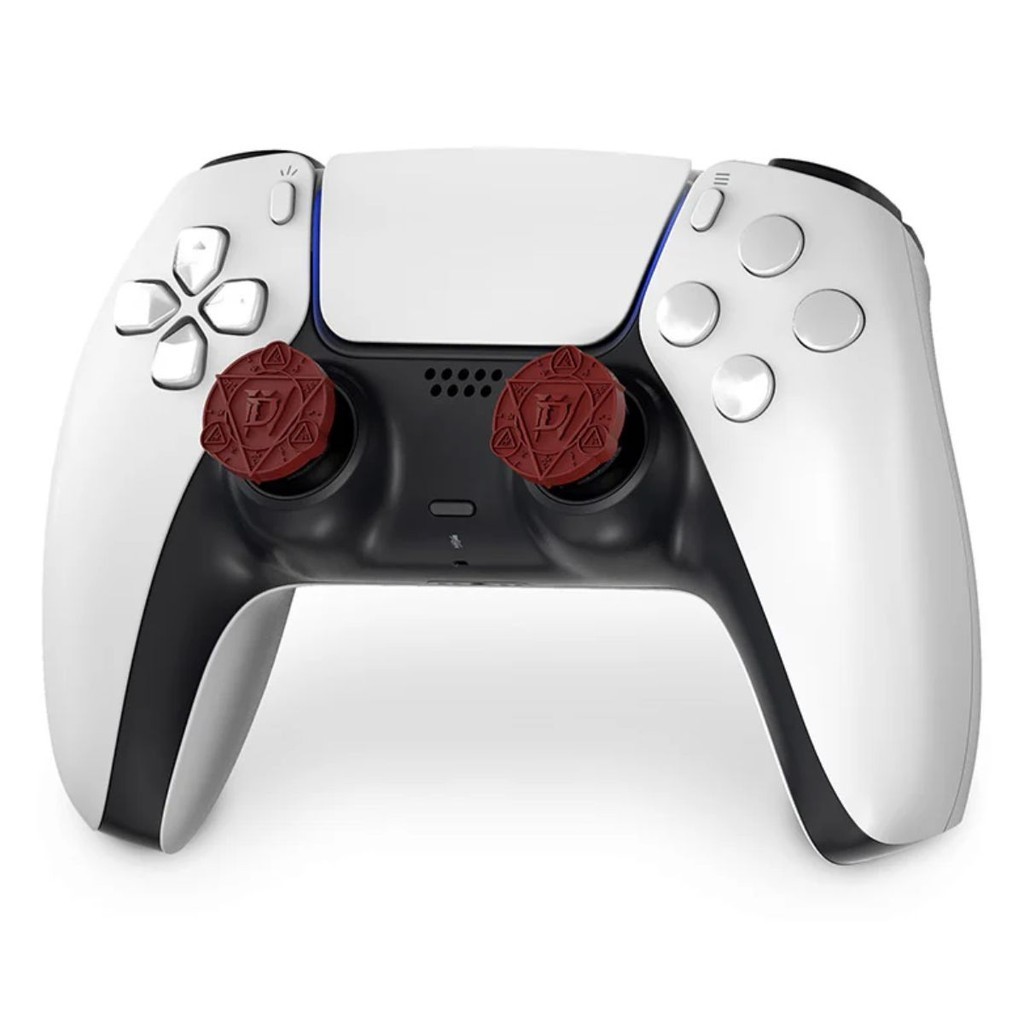Par de Grip Extensor Diablo IV (4) Vermelho Thumbsticks Para Controle de Playstation PS5 e PS4