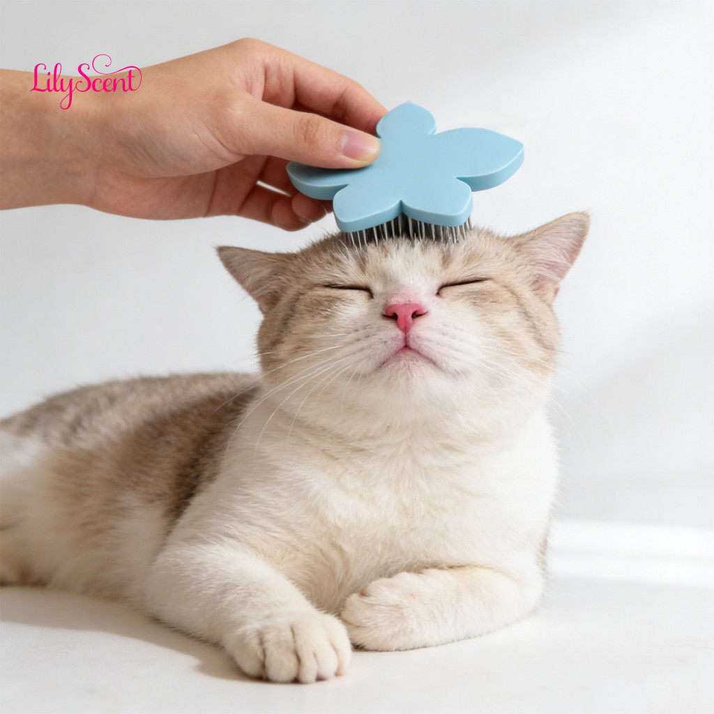 Pet Comb Massage Grooming Flower Shape Detangling Brush for Cats Dogs – Removes Hair Mats Tangles Loose Fur Suitable f