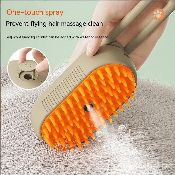 New Pet Spray Comb for Cats and Dogs Pet Electric Spray Hair Removal Comb One Key Spray Anti-Flying Massage Brush, Clean