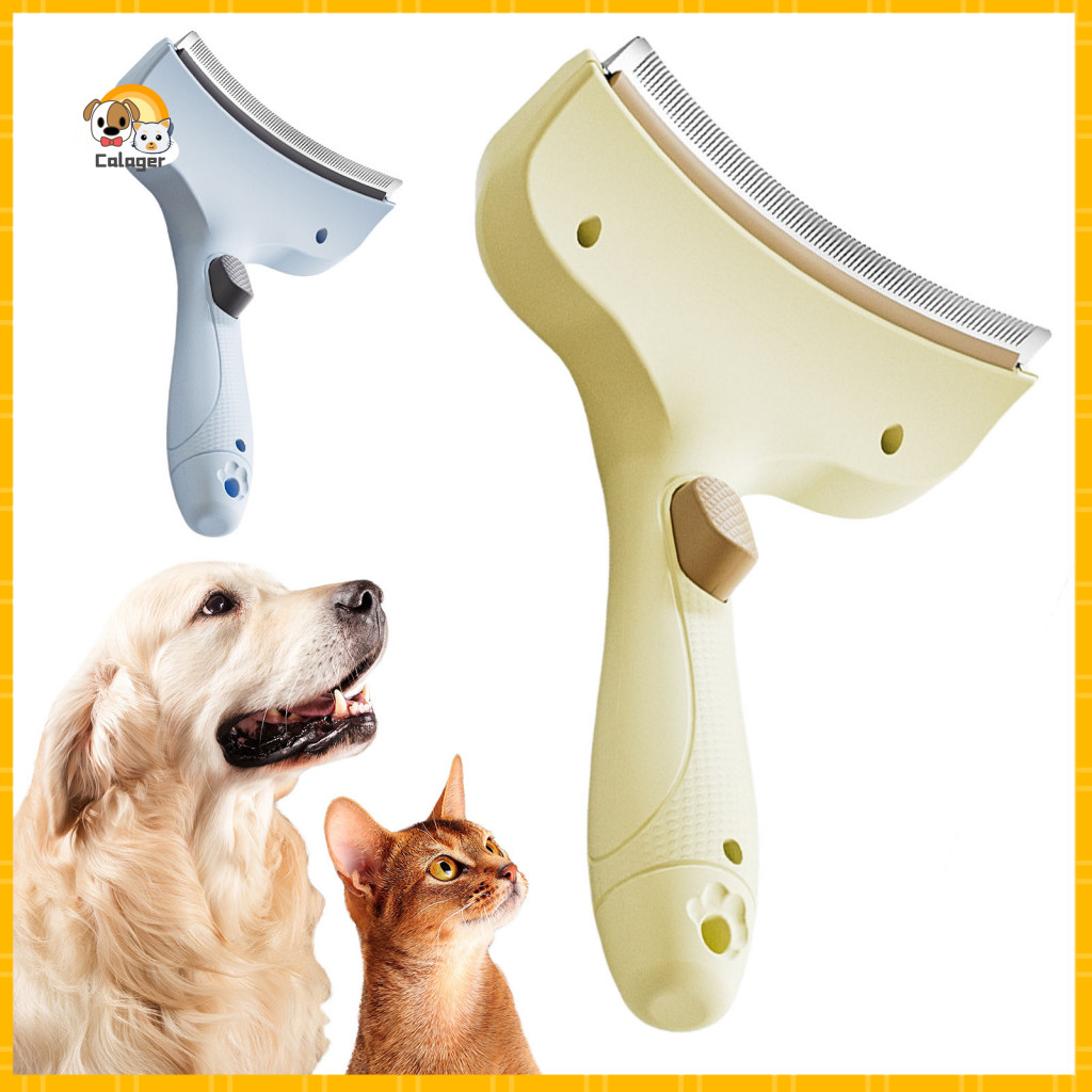 Pet Loose Fur Remover Curved Self-cleaning Grooming Brush – Deshedding Comb for Cats Dogs Removes from Long Short Hair