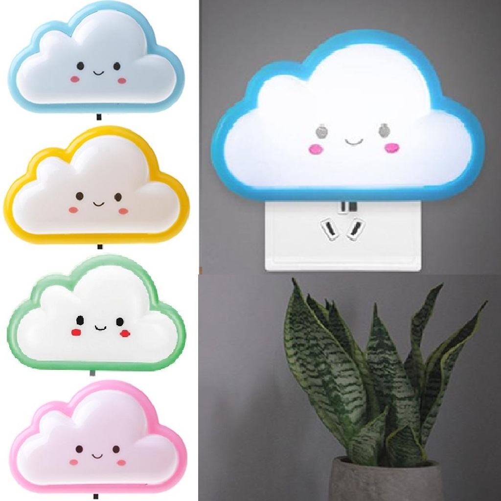 3 Abajur Luminária Led de Tomada Infantil Luz Noturna - Nuvem Your House