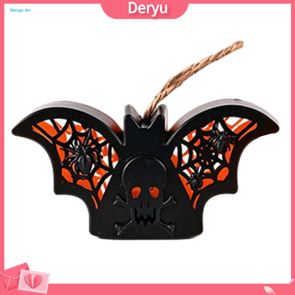 Halloween Party Decoration Night Light Witch Hat Pumpkin Lamp with Bat Skull Hollow Led Spooky Haunted House for for Sou