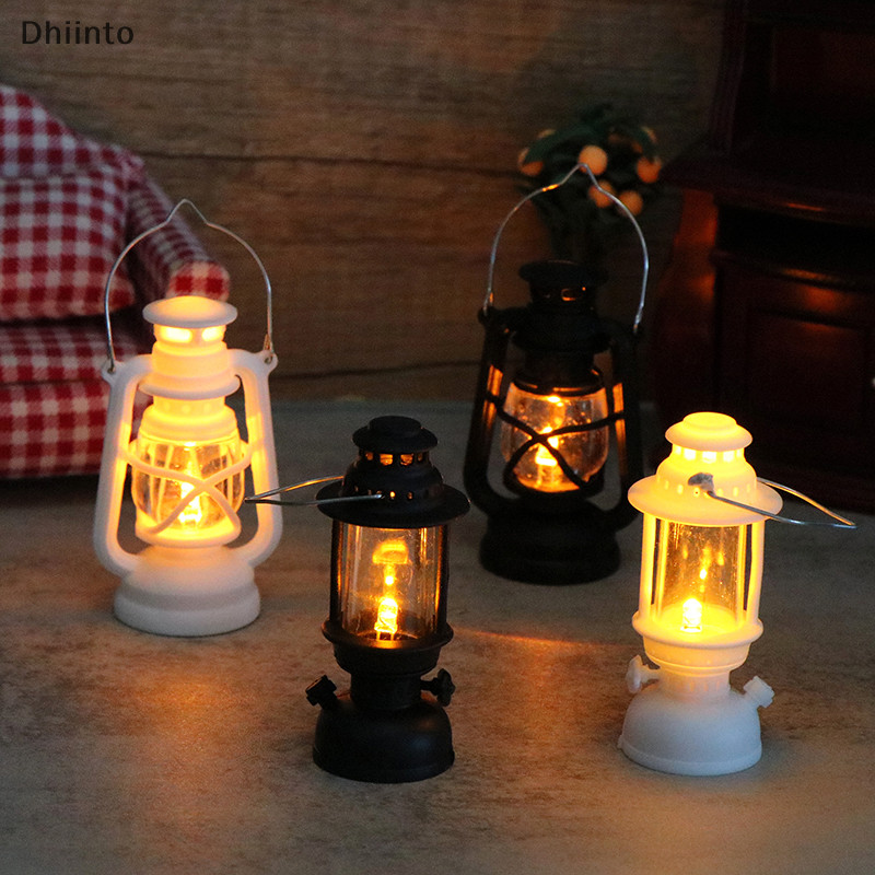 6cm Led Retro Brilhante Pônei Lanterna Simulação Candelabro Luz Noturna Casa De Bonecas Em Miniatura Lâmpada