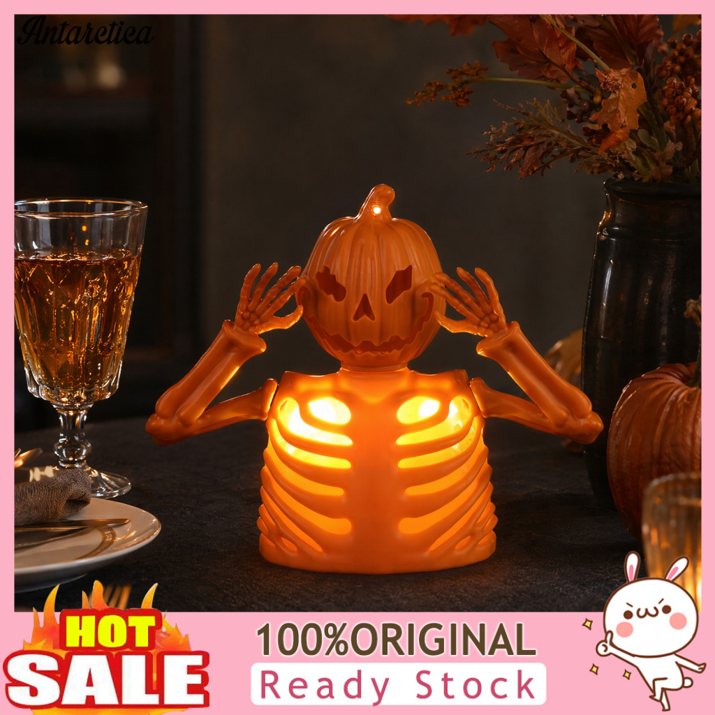 Small Halloween Night Light Led Pumpkin Skull Spooky Glowing Ghost Decor for Haunted House Table Centerpiece Decoration