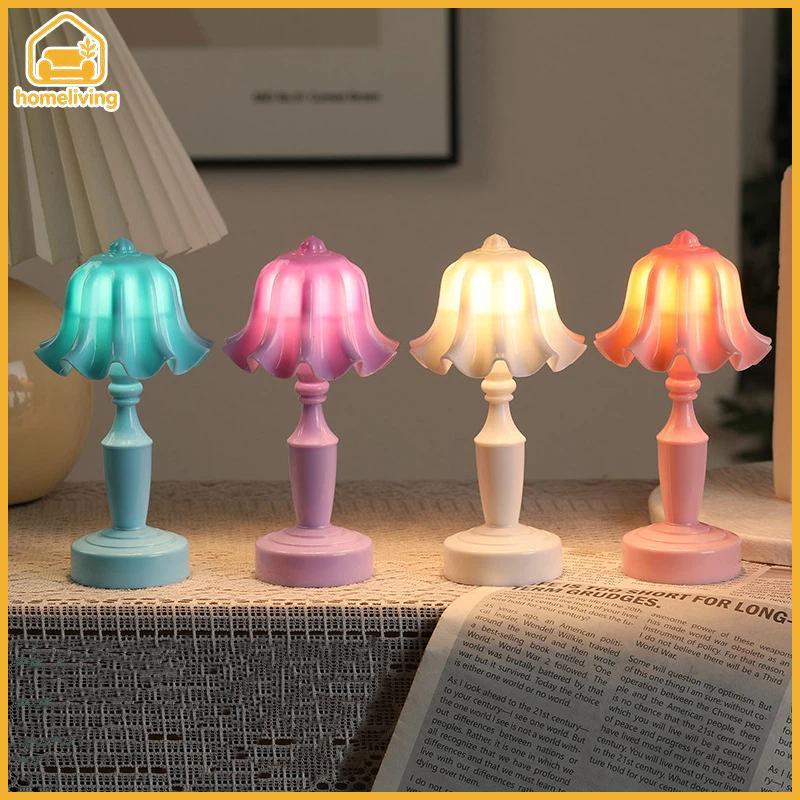 HomeLiving Casa De Bonecas Mini LED Night Light 1 Pçs Retro Lírio Do Vale Flor De Lótus Lâmpada Para Boneca Interior Dec