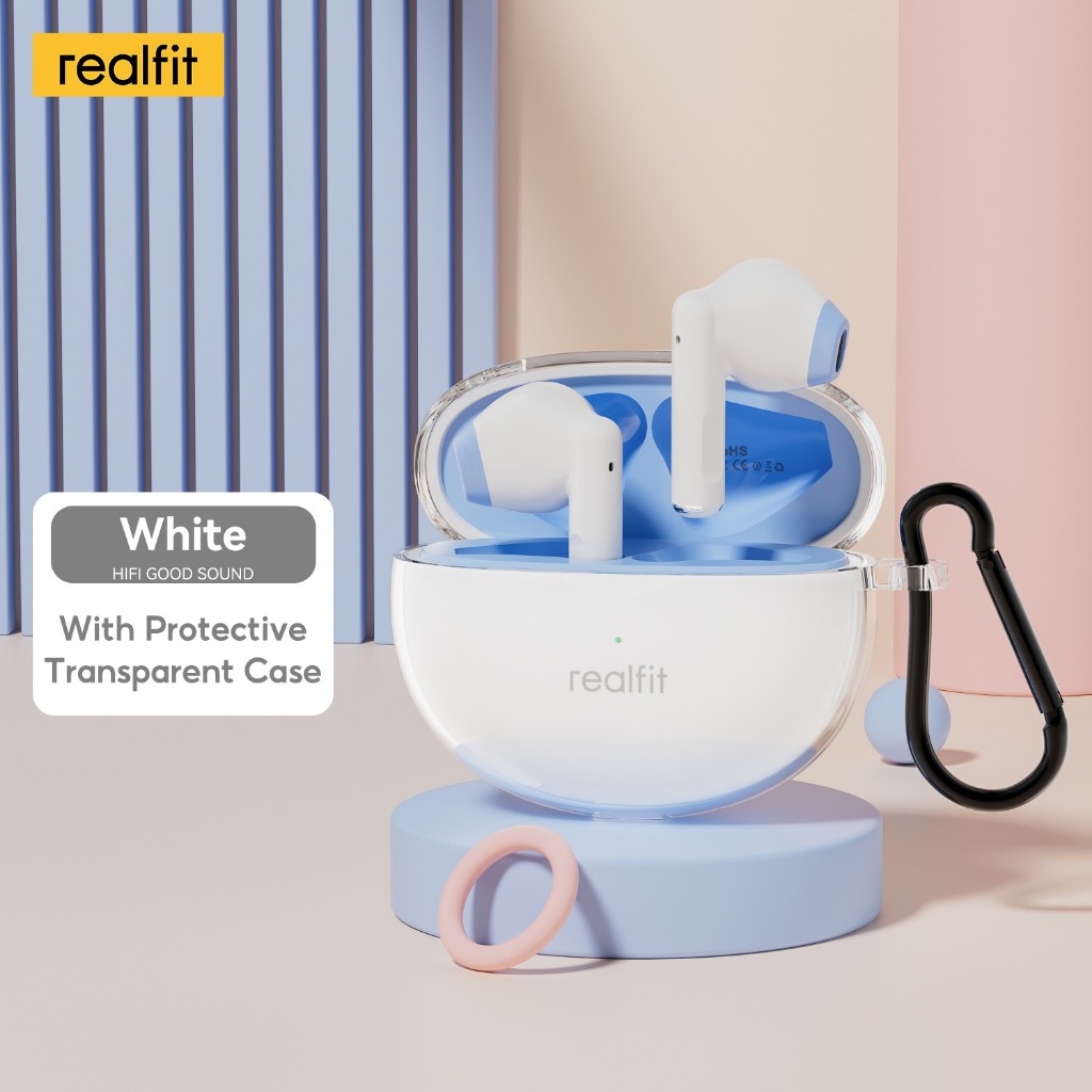 Realfit F2 TWS Fones De Ouvido Bluetooth 5.3 Sem Fio Original Cancelamento de ruído