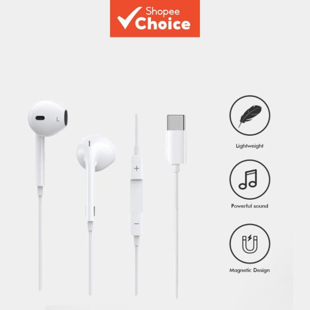 Fones De Ouvido Tipo C Com Fio Cabo De Microfone Chip Digital Totalmente Compatíveis Telefones Tablets Laptops De Alta Q