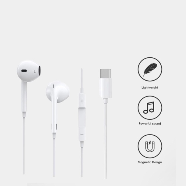 Fones De Ouvido Tipo C Com Fio Cabo De Microfone Chip Digital Totalmente Compatíveis Telefones Tablets Laptops De Alta Q