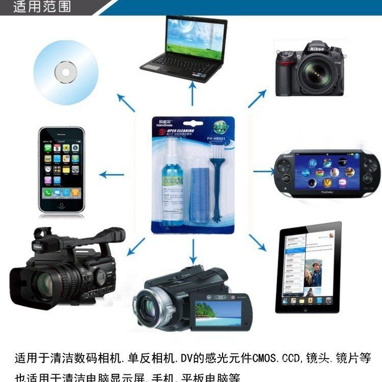 Conjunto genuíno de três peças de produtos de limpeza KULLA para laptops, telefones móveis, câmeras digitais, líquido de