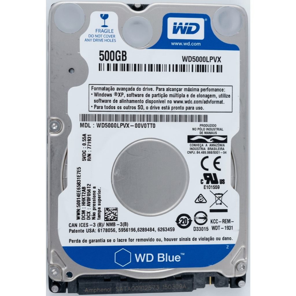 HD Original Western Digital WD Blue Thin Ultrafino 2.5