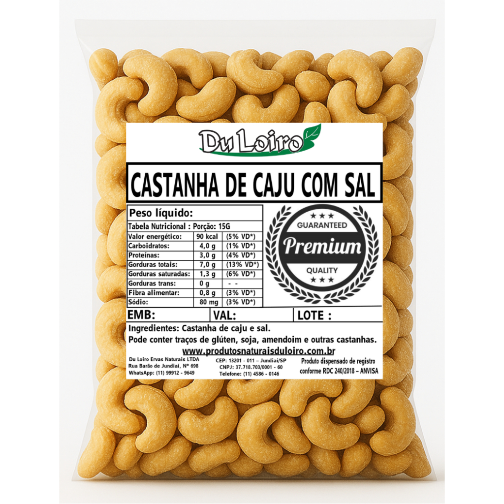 Castanha de Caju Torrada Inteira Com Sal – W1 Premium