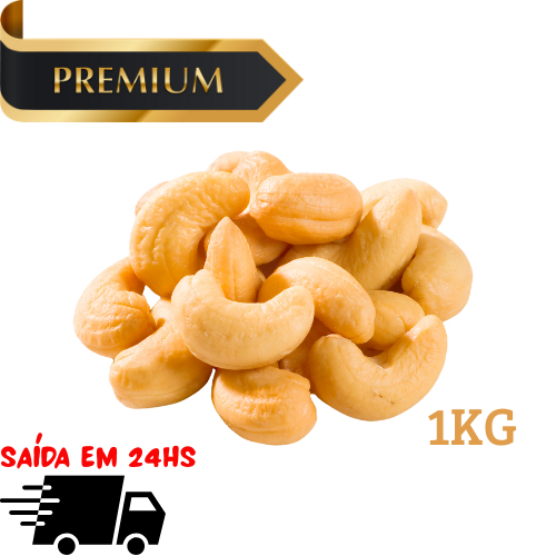 Castanha de caju torrada PREMIUM inteira W1 com ou sem sal rosa do himalaia