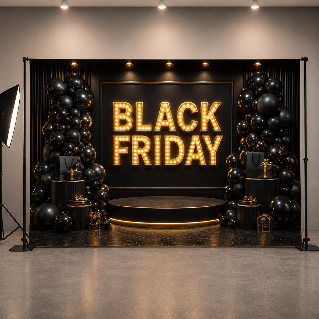 Painel Festa Horizontal Tecido Oxford Premium Grande 2,0x1,80 Sem Emenda Inteiro Tema Black Friday Sales