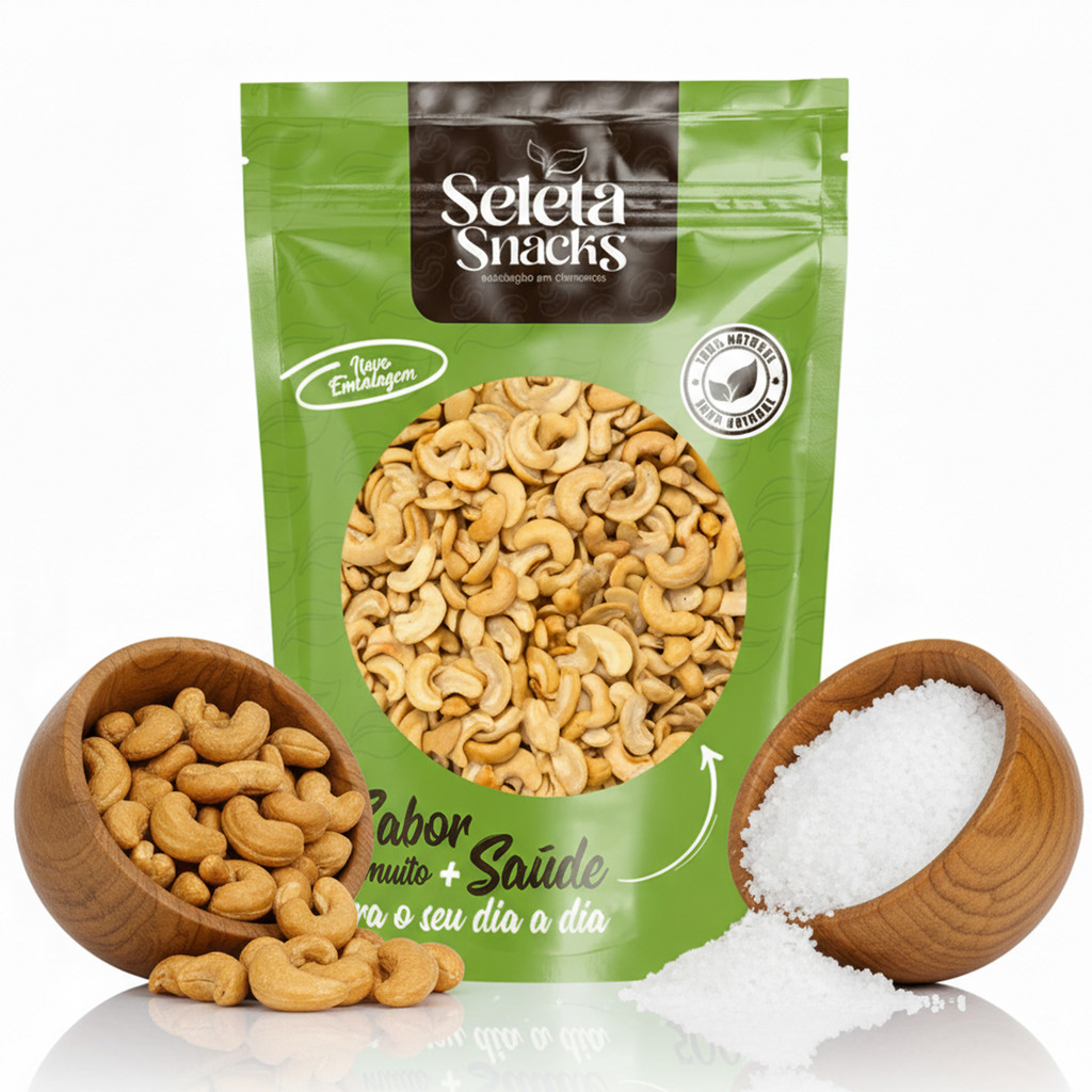 Castanha de Caju Inteira W1 Torrada com Sal – Premium 1kg | Crocante, Selecionada e Saborosa