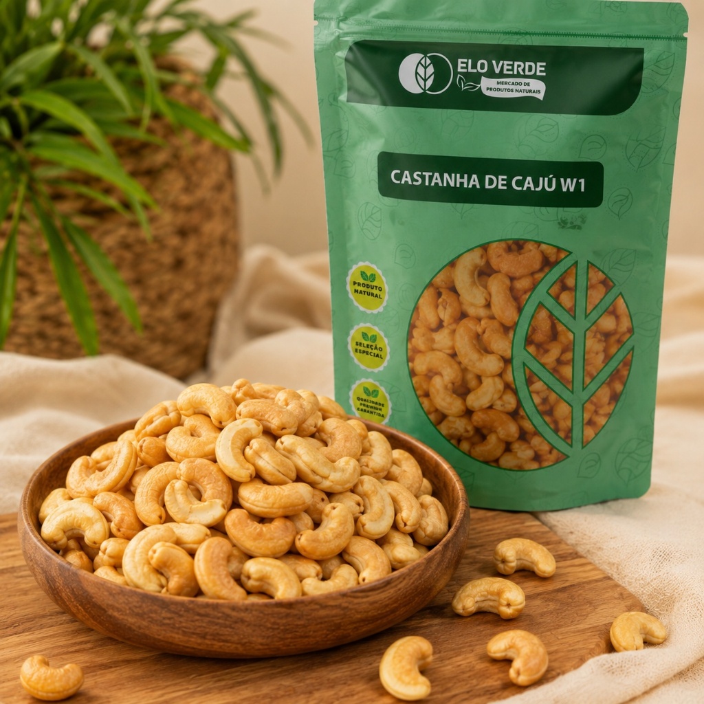 Castanha de Caju W1 Torrada Sem Sal Premium | Inteira, Crocante e Selecionada