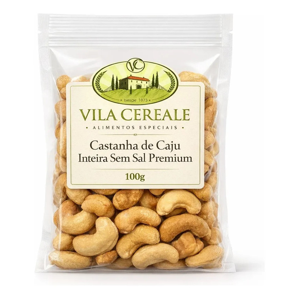 Castanha De Caju Inteira Sem Sal Premium 100g