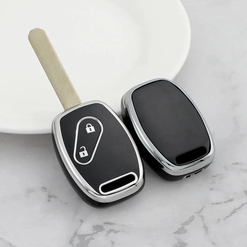 Para Honda Accord Civic Fit Freed StepWGN CR-V 2/3/4 Botões TPU Capa Do Porta-Chaves Carro Fob Shell Sem Chave