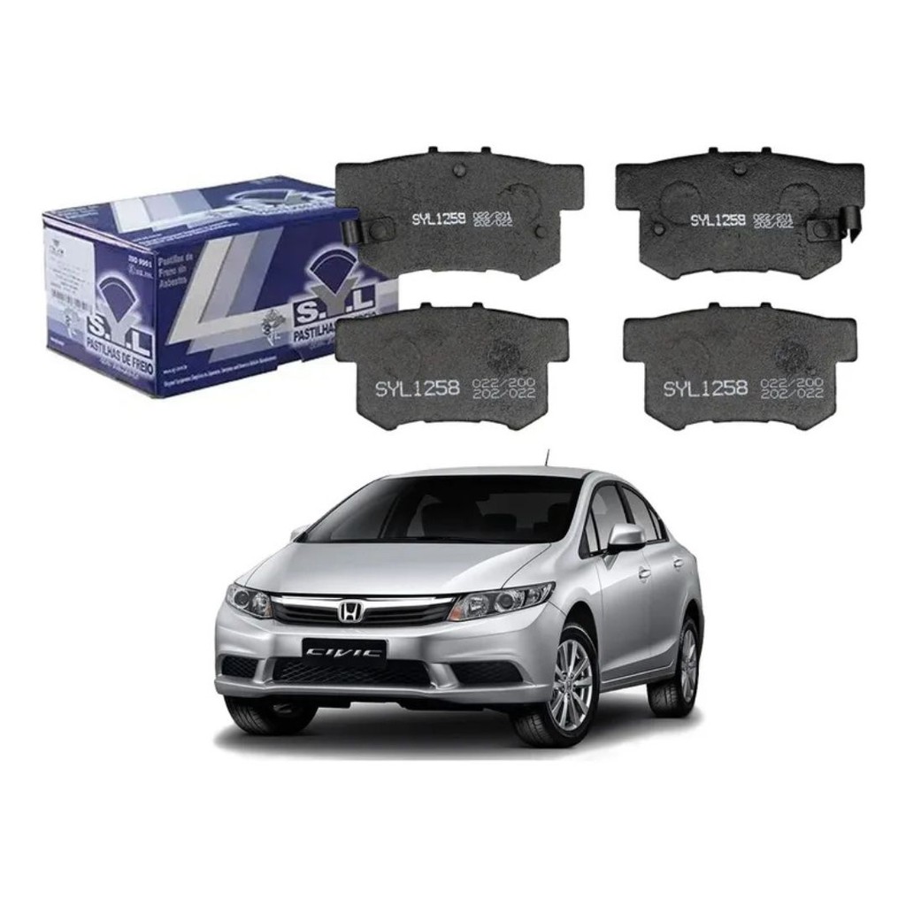 Pastilha Freio Traseiro Honda Accord Civic Type R Integra Type R Legend Stream Suzuki Sx4 New Civic 1.8 2.0