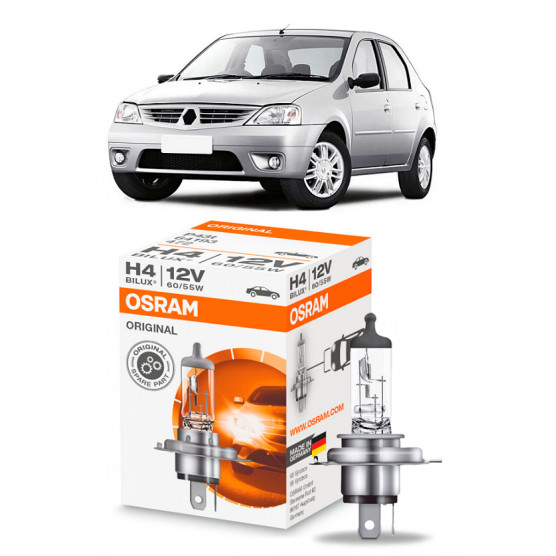 Lampada Farol Logan 2007 2008 2009 2010 2011 2012 2013 H4 Original Osram