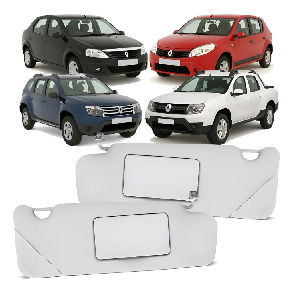 Quebra Sol Duster Logan Sandero Oroch 2015 A 2022 Com Espelho