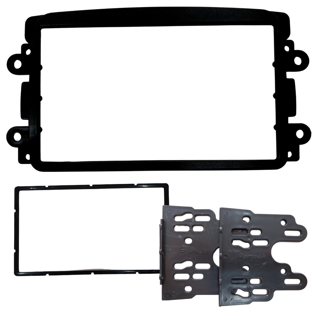 MOLDURA PAINEL TELA MULTIMÍDEA 2 DIN PRETO RENAULT DUSTER SANDERO LOGAN OROCH KWID 2007 2008 2009 2010 2011 À 2017