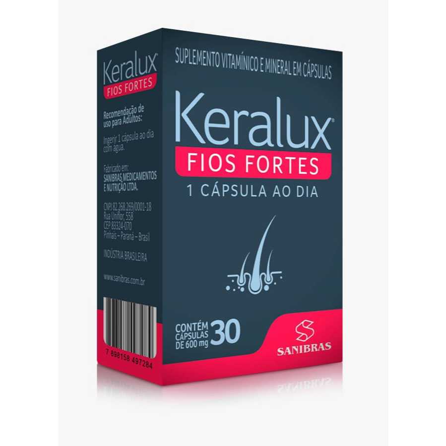Keralux - Fios Fortes- Biotina - Sanibras 30 caps - 1 cápsula ao dia