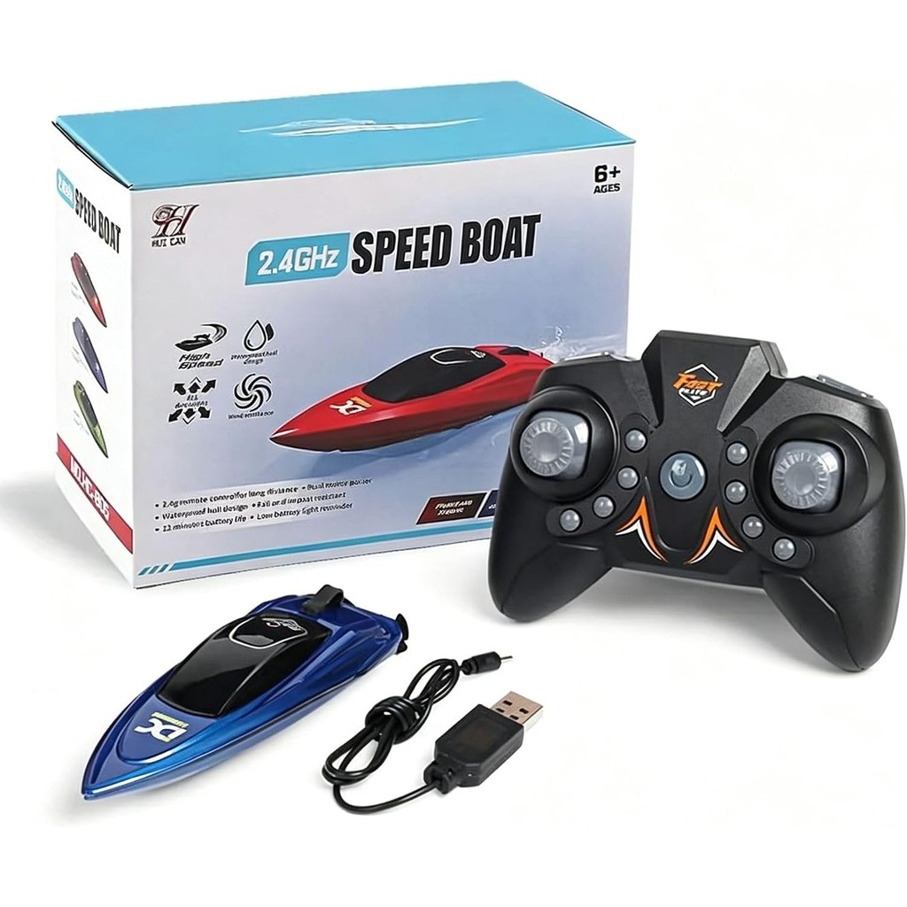 mini Barcos rc 2.4 Ghz , Para Crianças 360 ° Rotação , Piscina De Barco Remoto E Lago , Alimentado Por Bateria , Pequeno