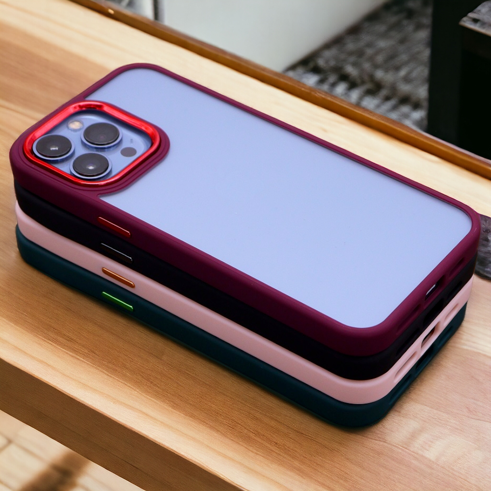 Capa Transparente Borda Colorida Para IP  11 ,11 Pro Max , 12 , 12 Pro Max , 13 , 13 Pro e 13 Pro Max