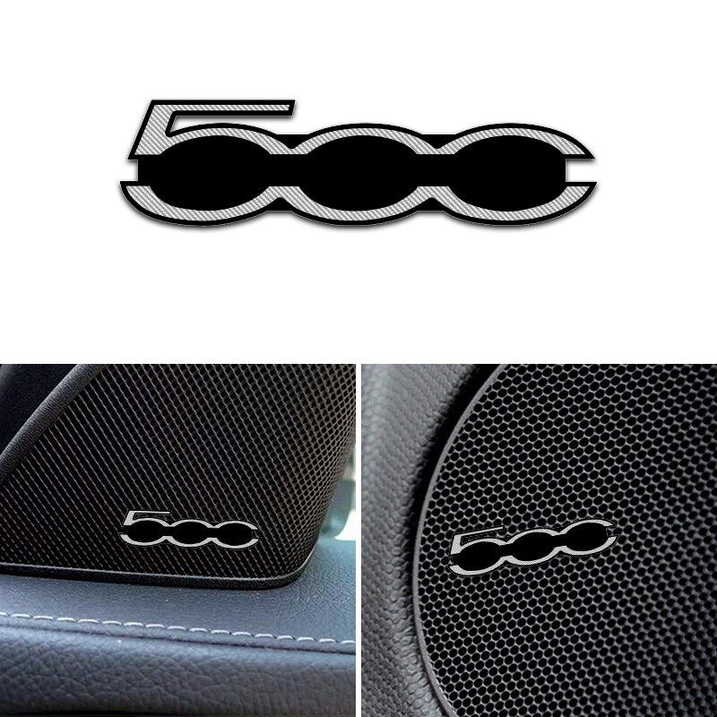 4 Pcs Para Carro Fiat Stereo Decorativa 3D Adesivos De Alumínio Fit 500