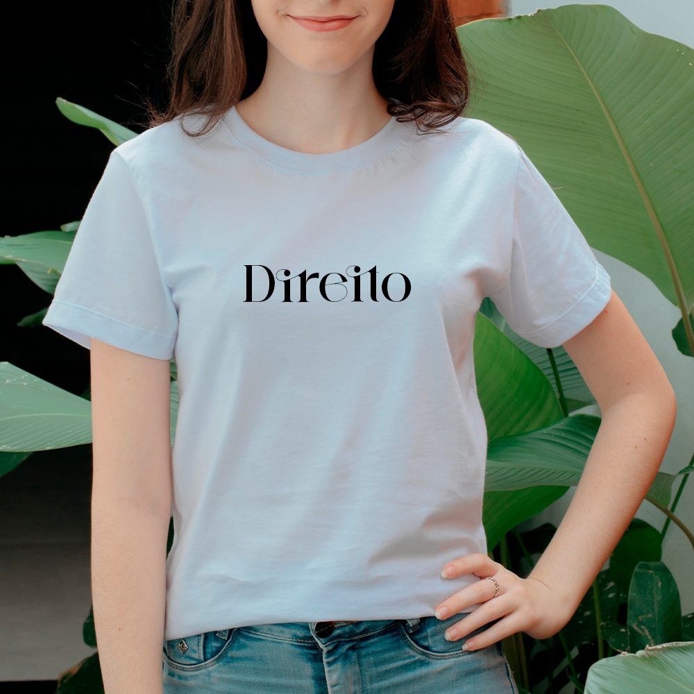 Camiseta Casual 100% Algodão Premium Faculdade Curso Direito 002