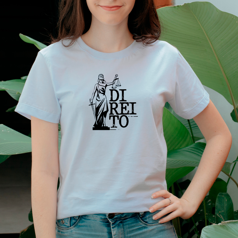 Camiseta Casual 100% Algodão Premium Faculdade Curso Direito 001
