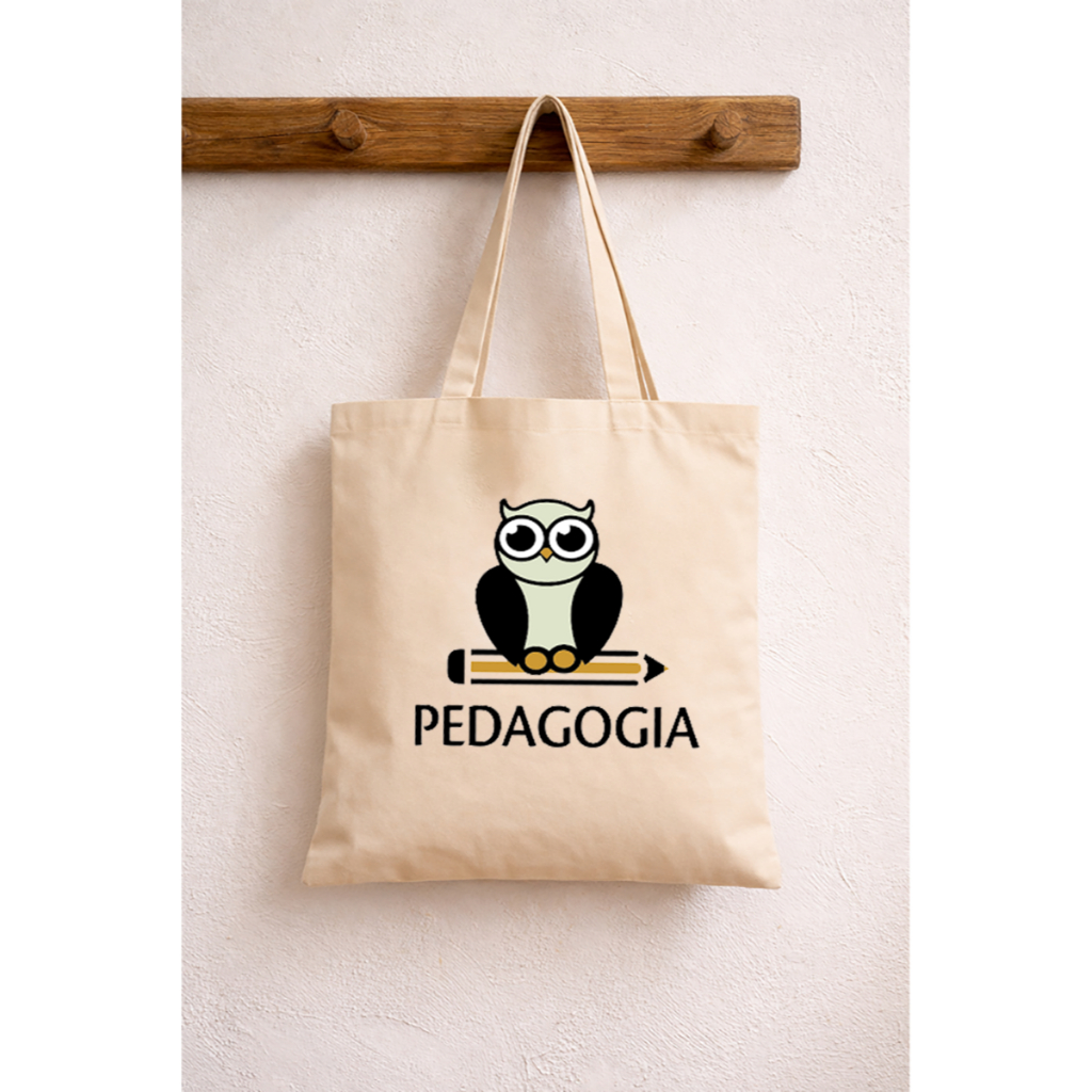Ecobag Faculdades 38x40 Bolsa Ecológica Reutilizável Algodão Cru Universitária Sustentável Premium
