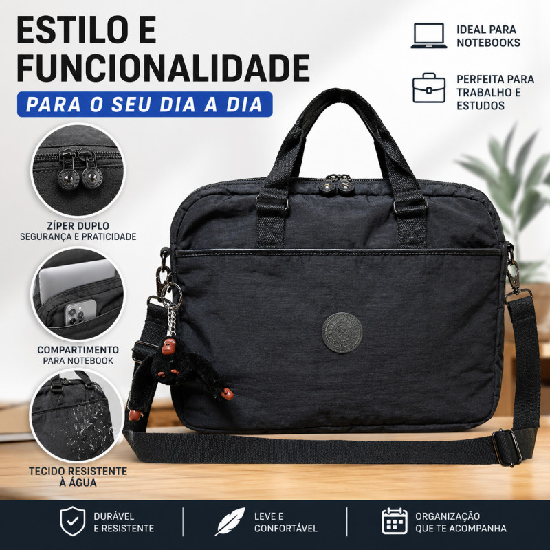 Pasta Bolsa Executiva Notebook  Impermeável 15.6” com Alça Tiracolo Trabalho Faculdade Premium