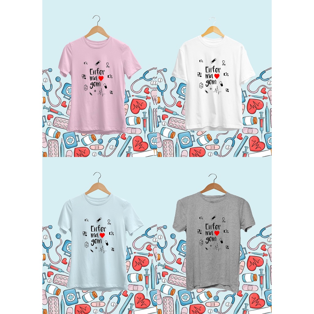 Camiseta CURSO Enfermagem Anti Pilling 100% Malha Premium Unissex MASCULINA/FEMININA, FACULDADE
