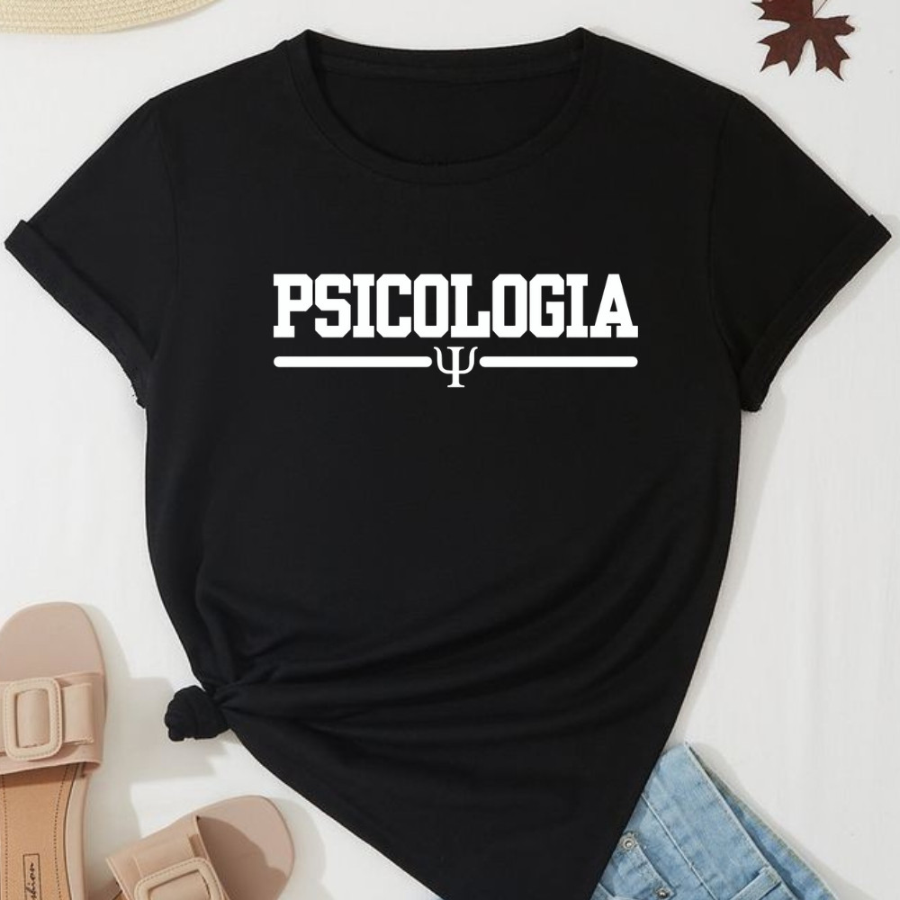 Camiseta Camisa Premium Camiseta T Shirt Psicologia  Curso Faculdade Profissão Psicóloga 100% Algodão Blusa Algodão Envi
