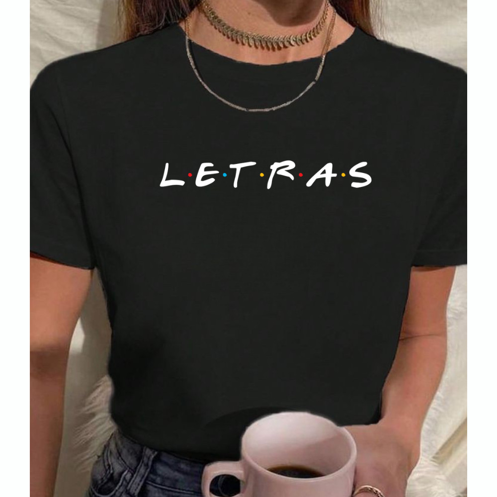 Camiseta Camisa Premium Camiseta Blusa T-shirt Feminina Estampada Faculdade Curso Letras Português Professora Educação B