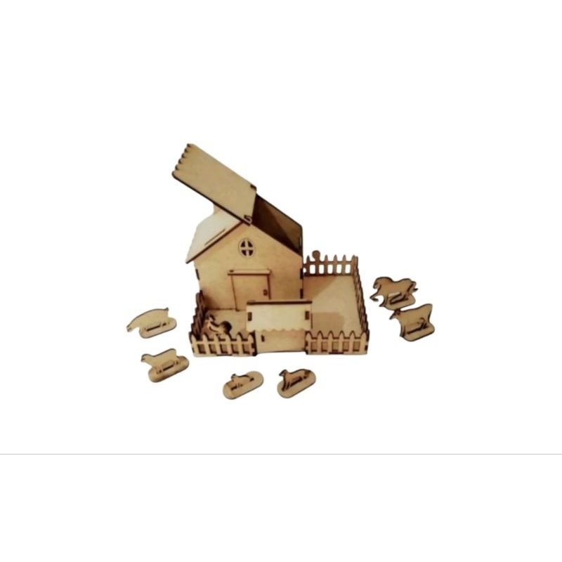 Mini Fazendinha 18Cm em Mdf